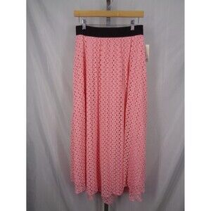 LuLaRoe Pink Crochet Lace Lucy Skirt Size Small New